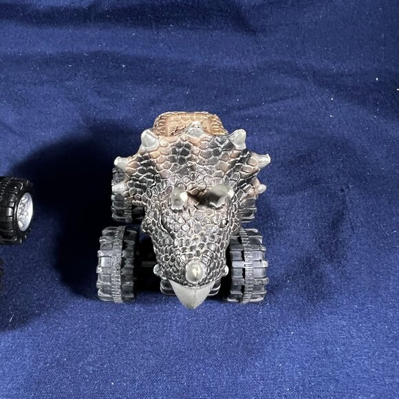 Lot Of 3 Mini Dino Monster Trucks With Spiked & Textured Designs On Large Tires - Picture 3 of 5